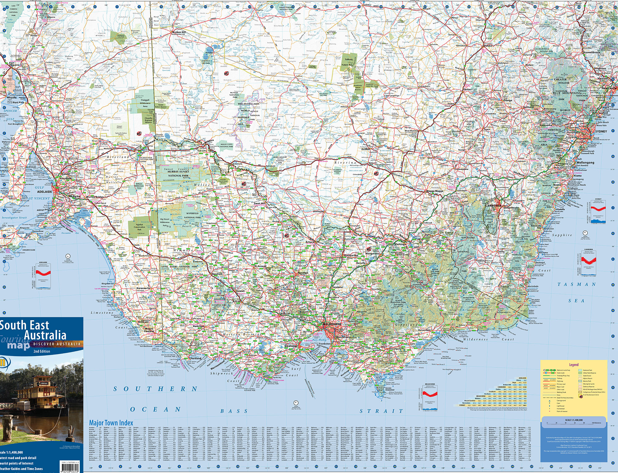 South East Australia Map South East Australian Touring Map 2Nd Edition - Meridian Maps