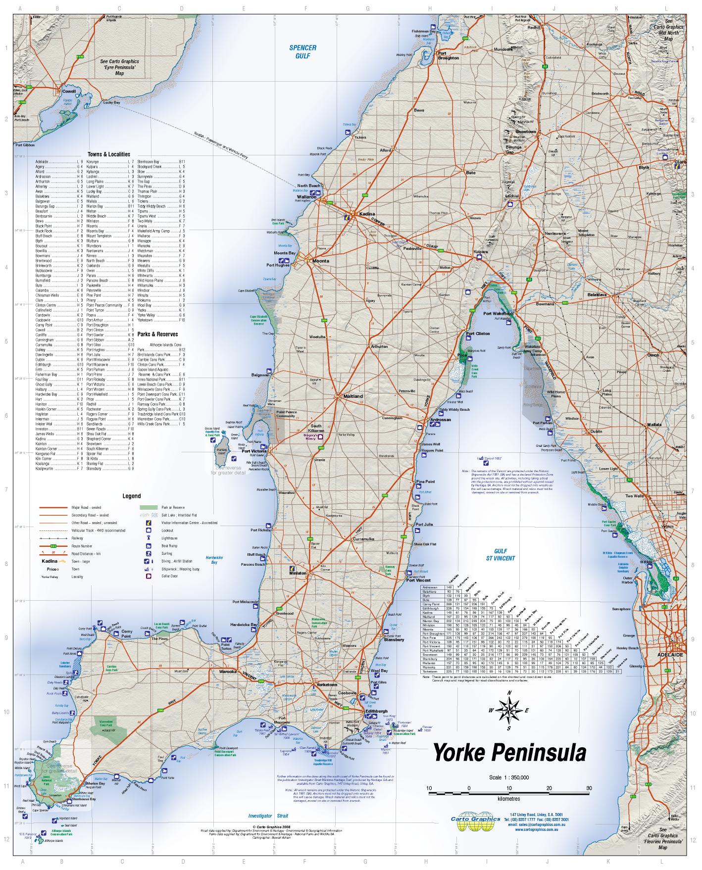 Yorke Peninsula Map - Meridian Maps